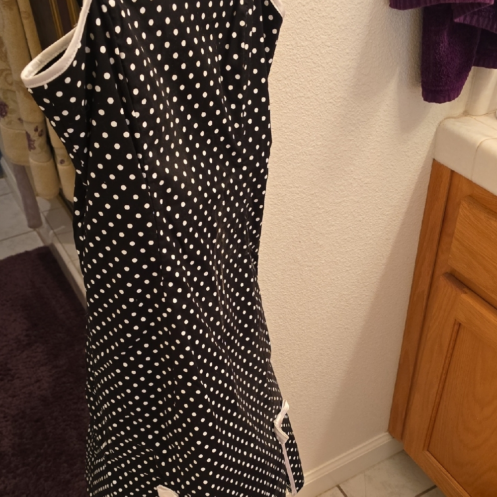 A. Byer Strapless Dress in Black with White Dots